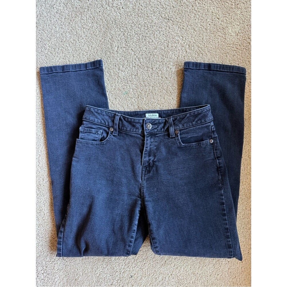 L.L. Bean Classic Fit Black Jeans Petite 6 Straight Leg High Rise Women’s